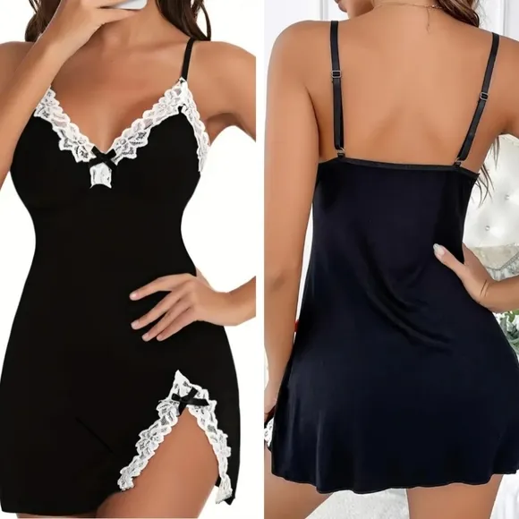 Brand New 🔥 Sexy Black/White Lace Lingerie W/G-String, Nails, Etc. Gift Bag 💝