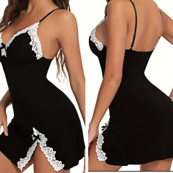 Brand New 🔥 Sexy Black/White Lace Lingerie W/G-String, Nails, Etc. Gift Bag 💝