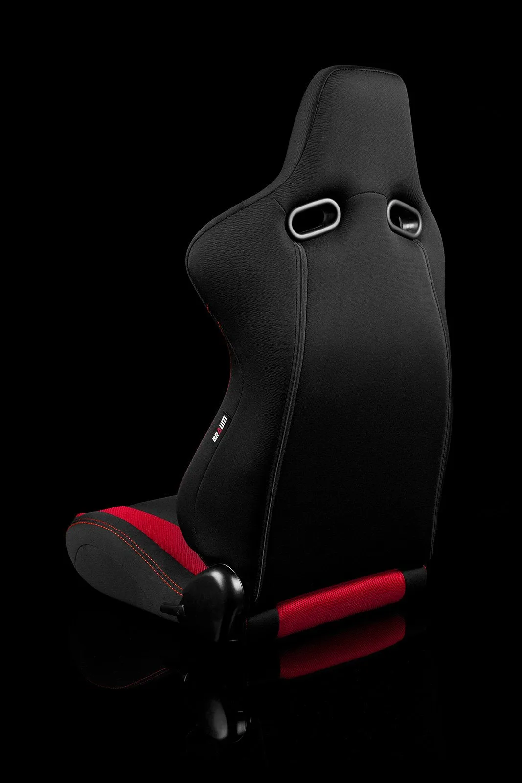 Braum Venom Series Sport Seats - Black and Red Cloth / Red Stitching (PAIR)