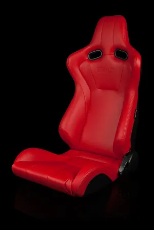 Braum Venom Series Sport Seats - Red Leatherette (PAIR)