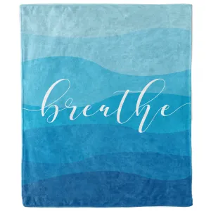 Breathe Aqua Teal Wave Blanket