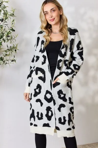 Brenner Leopard Open Front Cardigan