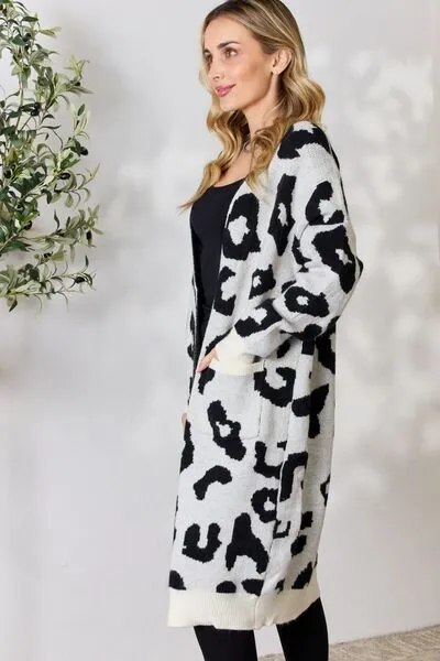 Brenner Leopard Open Front Cardigan
