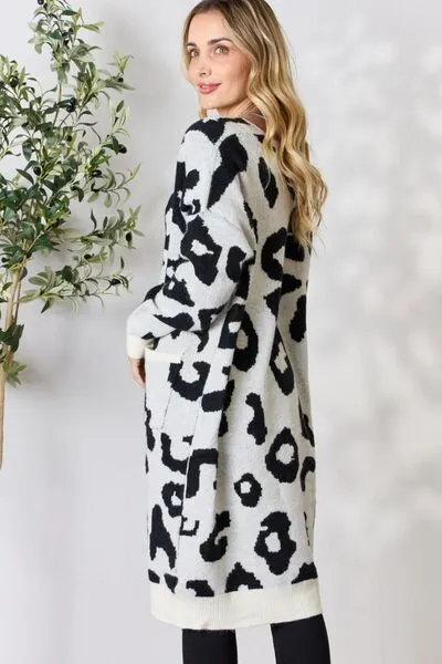Brenner Leopard Open Front Cardigan