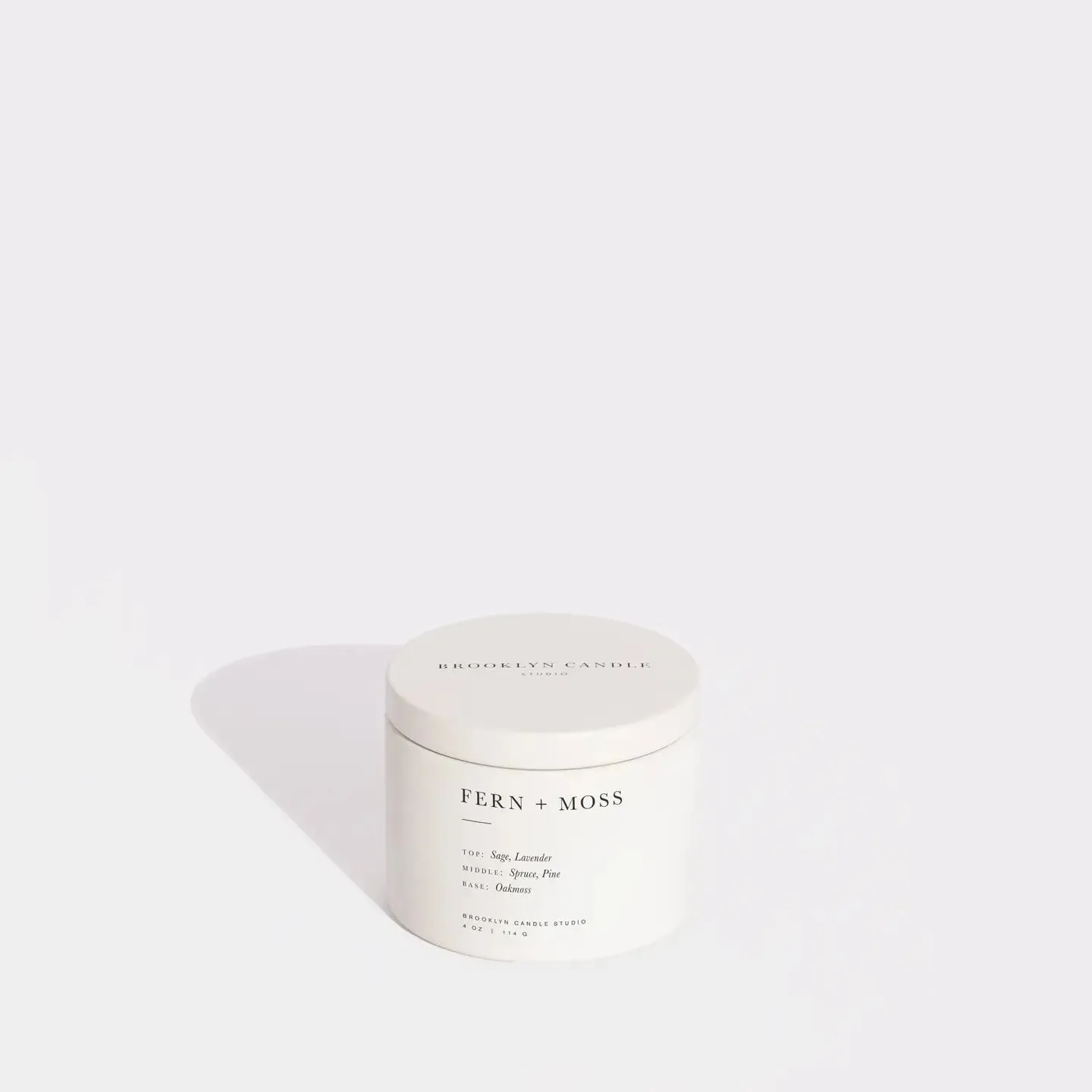 brooklyn candle studio / travel candle tin - fern   moss