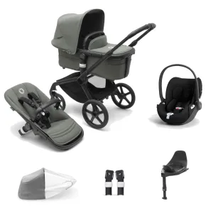 Bugaboo Fox 5, Cloud T and Base Travel System - Black/Forest Green
