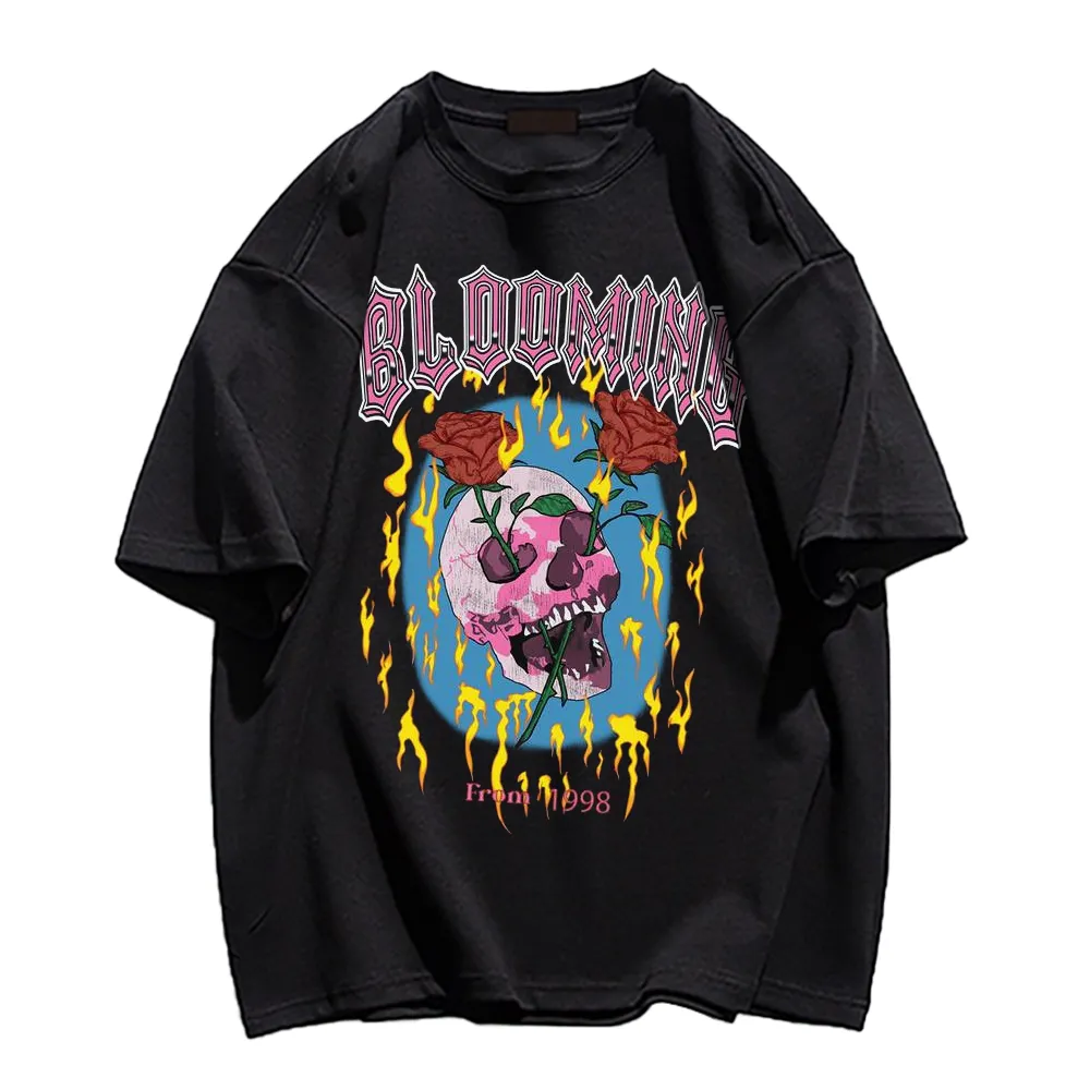 Burning Rose Skeleton T-Shirt