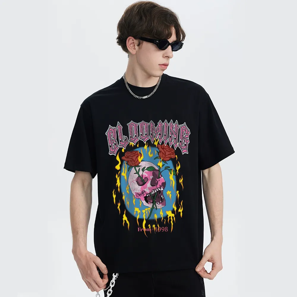 Burning Rose Skeleton T-Shirt