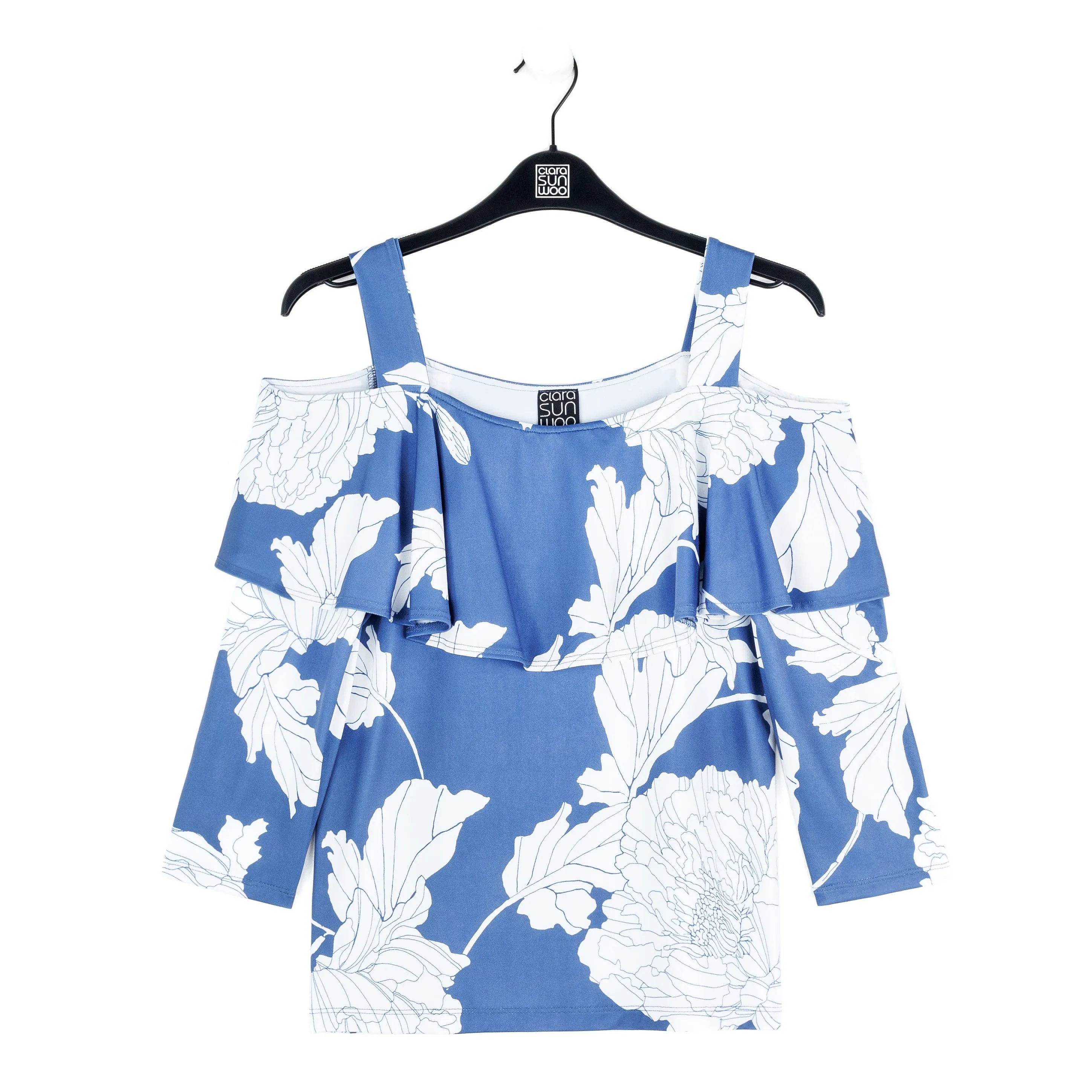 Butter Knit - Open Shoulder Ruffle Top - Mum Sketch