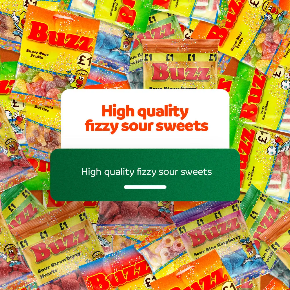 Buzz Sweets Fizzy Wild Strawberries | Share Pack
