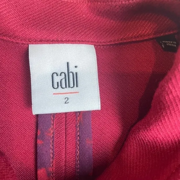 Cabi Rhubarb Military Red Ponte Knit Asymmetrical Outing Blazer Jacket 2