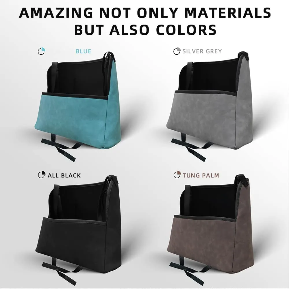 Car Handbag Holder Between Seats Suede Large Capacity Car Purse Holder Automotive Consoles & Organizers for Document Phone Storage Universal Fit for All Cars