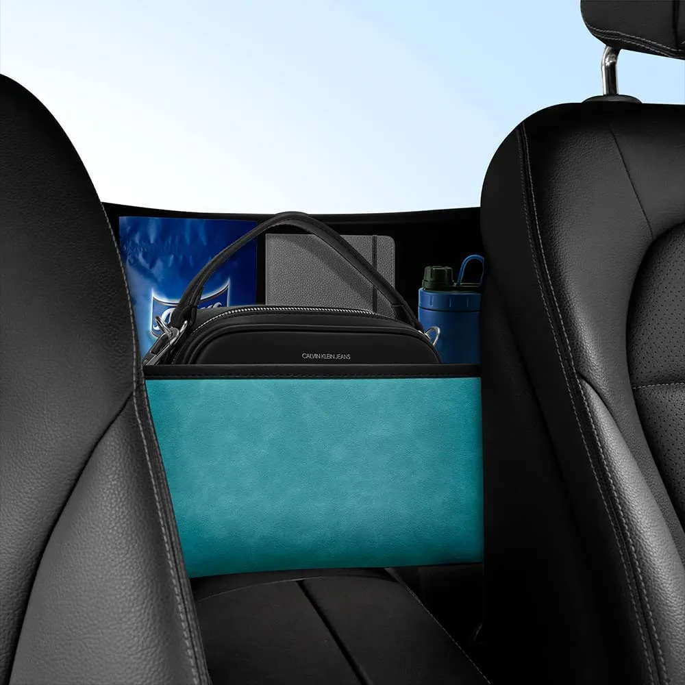 Car Handbag Holder Between Seats Suede Large Capacity Car Purse Holder Automotive Consoles & Organizers for Document Phone Storage Universal Fit for All Cars