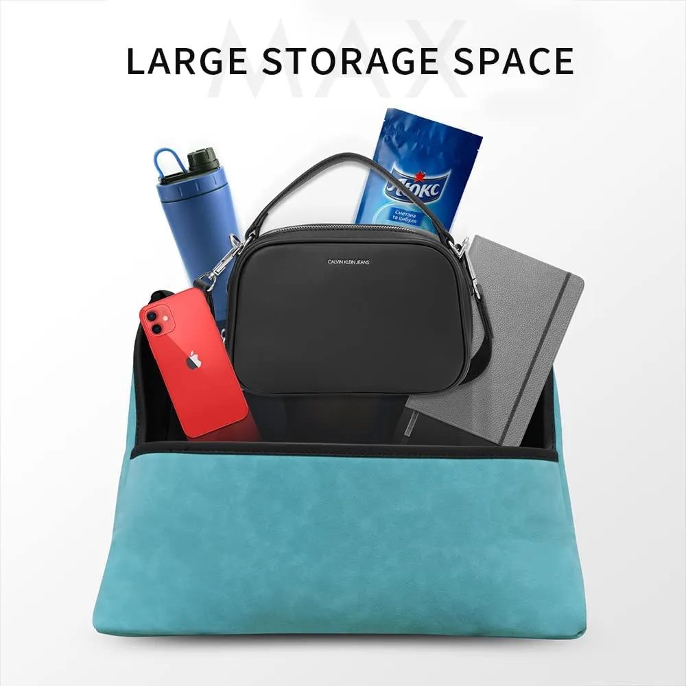 Car Handbag Holder Between Seats Suede Large Capacity Car Purse Holder Automotive Consoles & Organizers for Document Phone Storage Universal Fit for All Cars