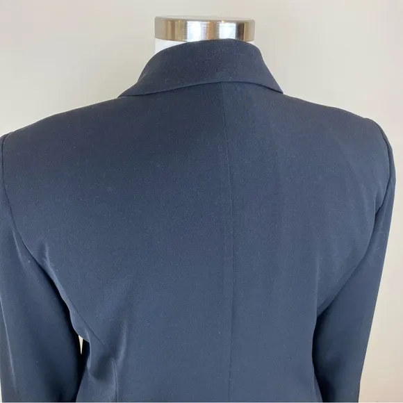 Caramia Vintage Jacket Blazer Black Rhinestones Silver Metallic Lapels Size 16