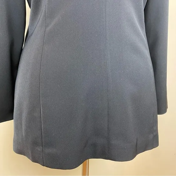 Caramia Vintage Jacket Blazer Black Rhinestones Silver Metallic Lapels Size 16