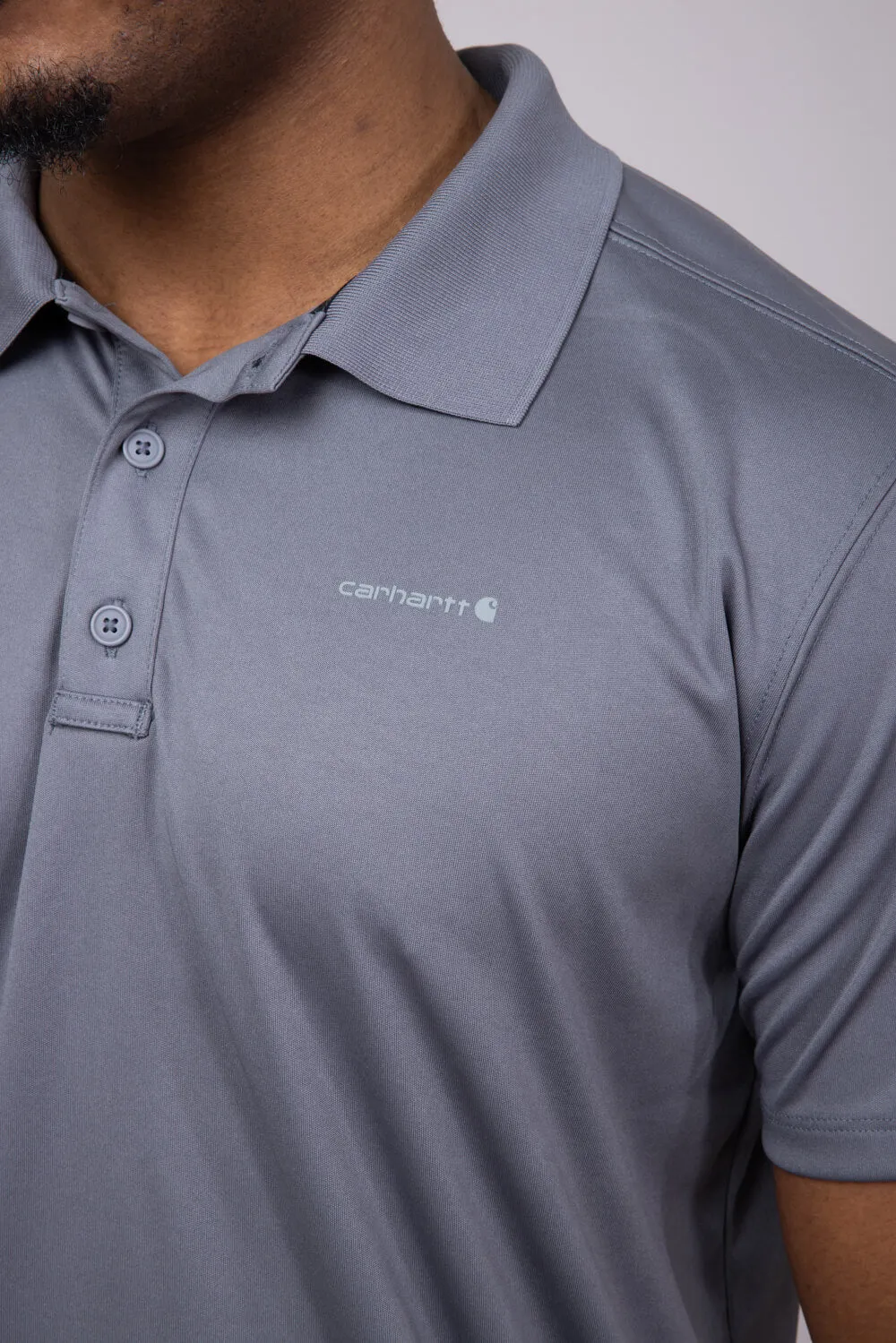 Carhartt Force Pocket Polo for Men in Steel | 106901-STL-STEEL