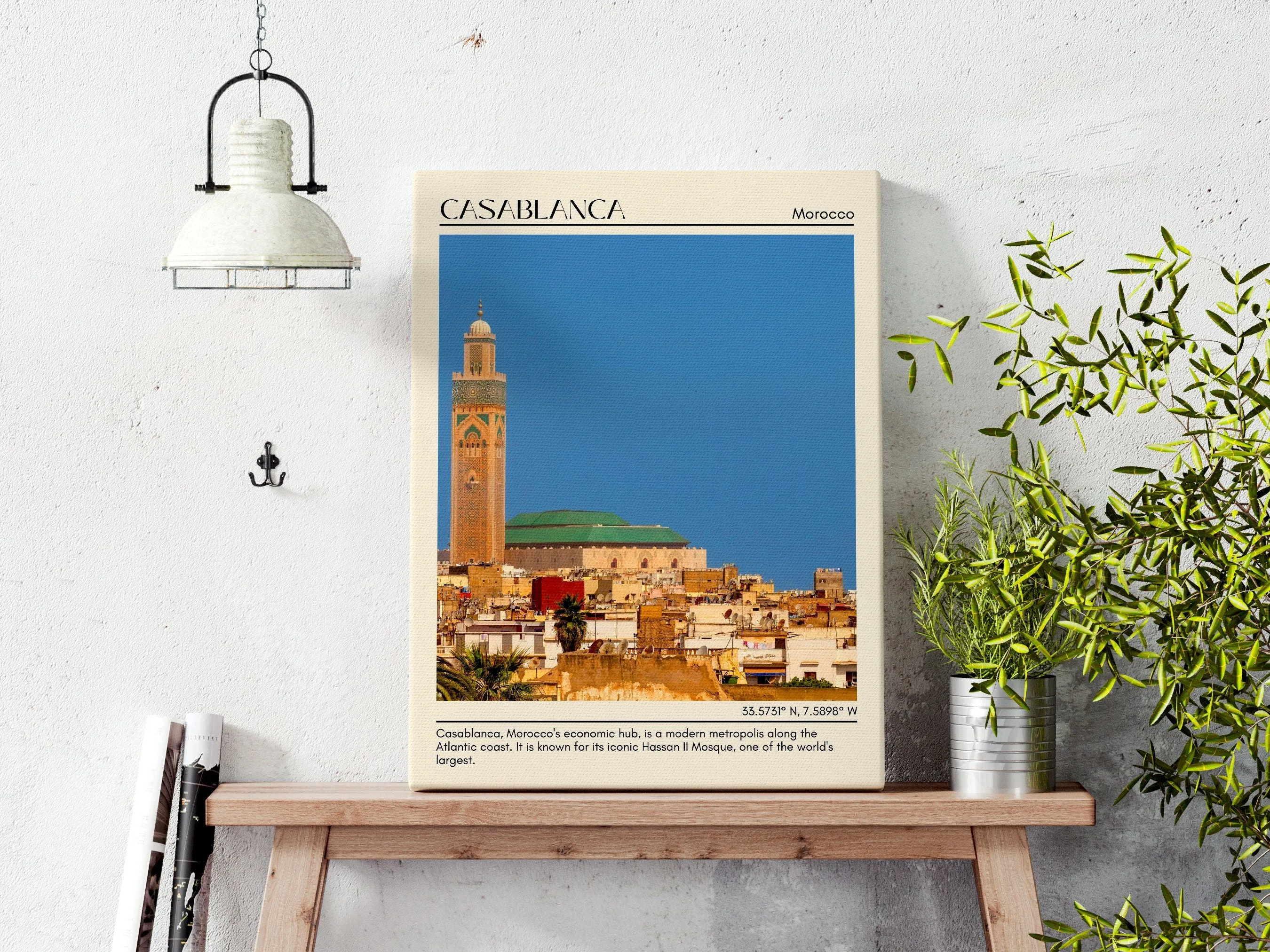 Casablanca Minimal Wall Art, Morocco