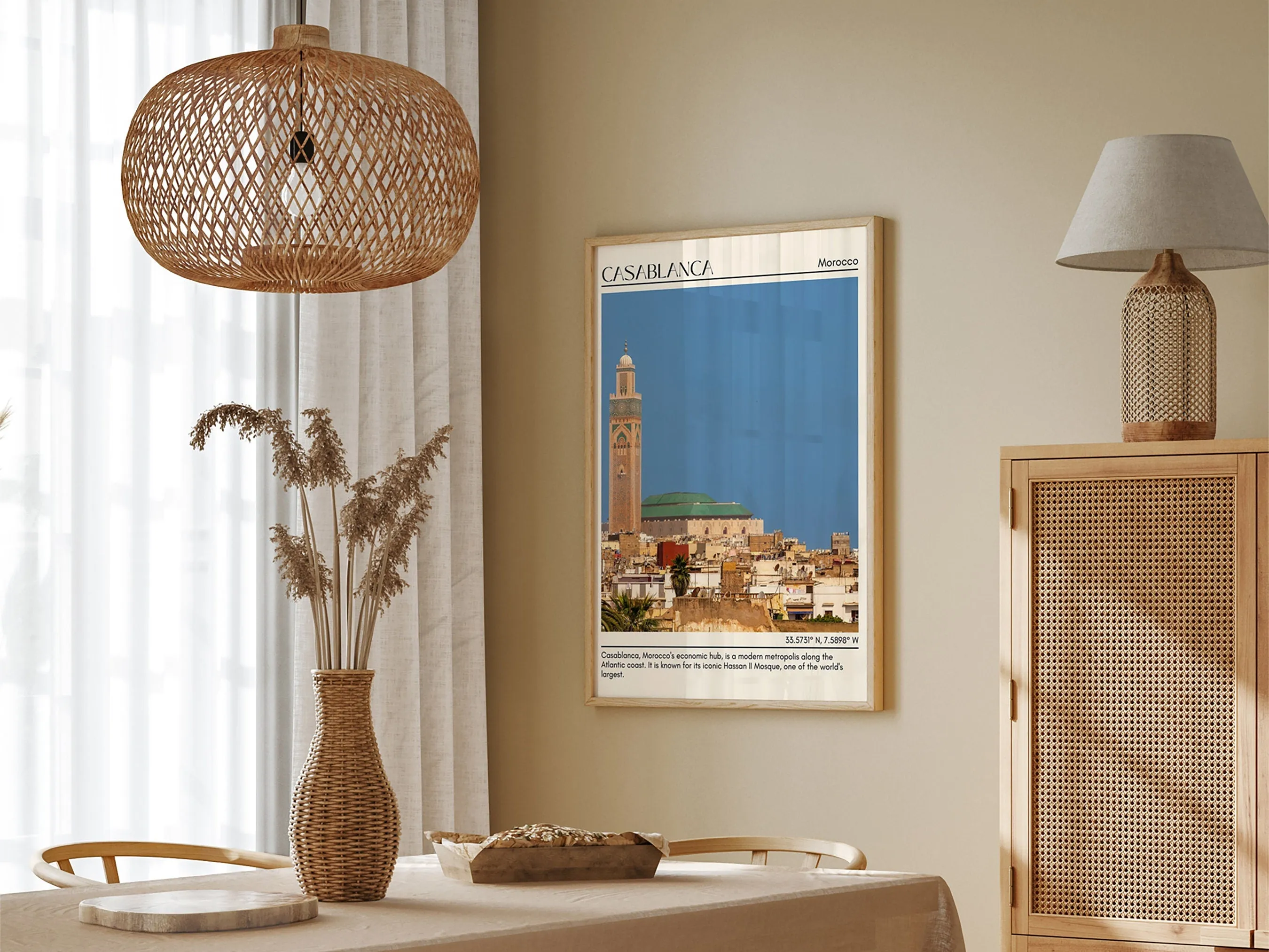 Casablanca Minimal Wall Art, Morocco