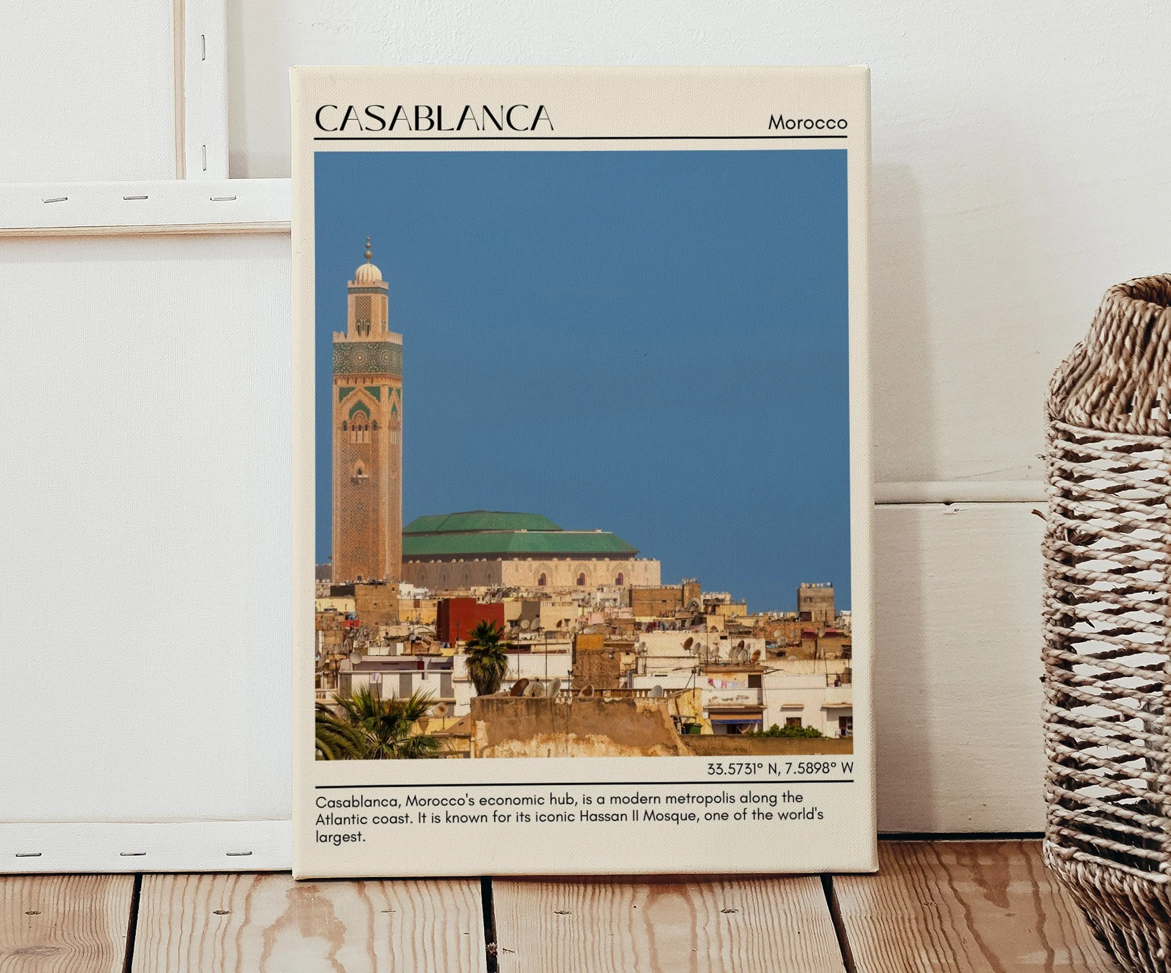 Casablanca Minimal Wall Art, Morocco