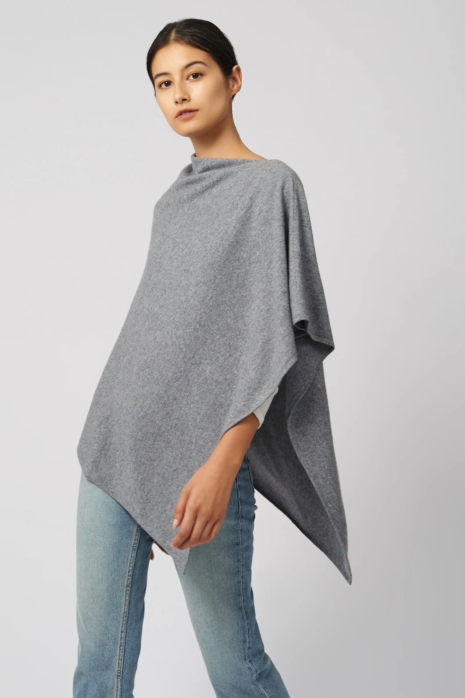 Cashmere Poncho - Flannel Grey