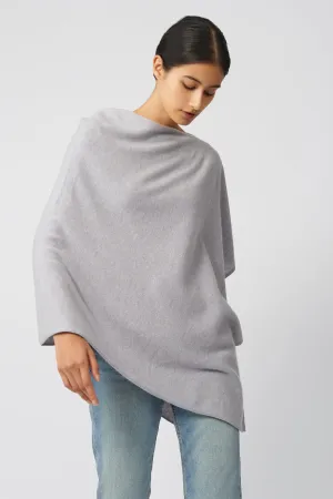 Cashmere Poncho - Heather Grey