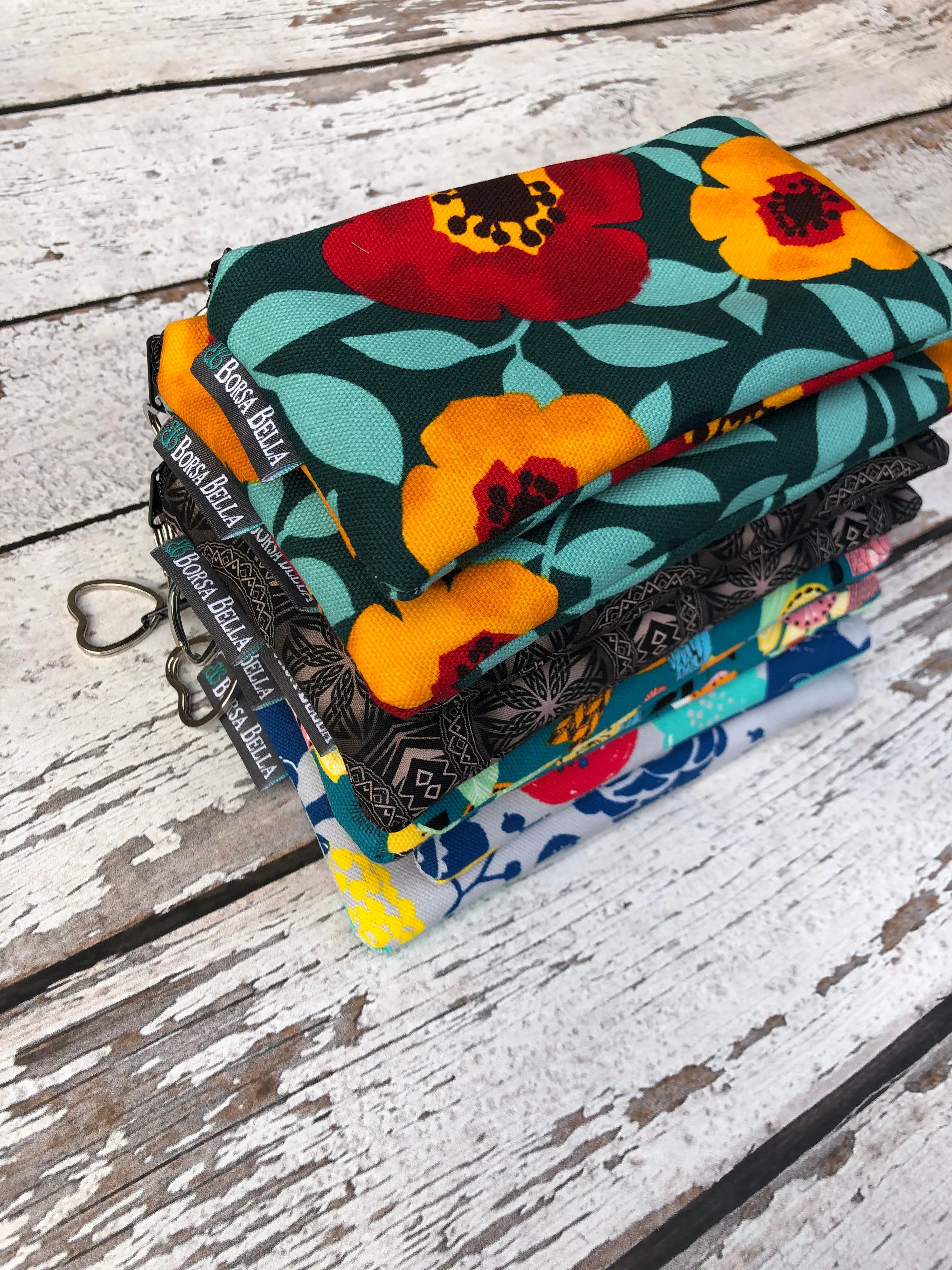 Catch All Zippered Pouch - Cats on Gray Fabric