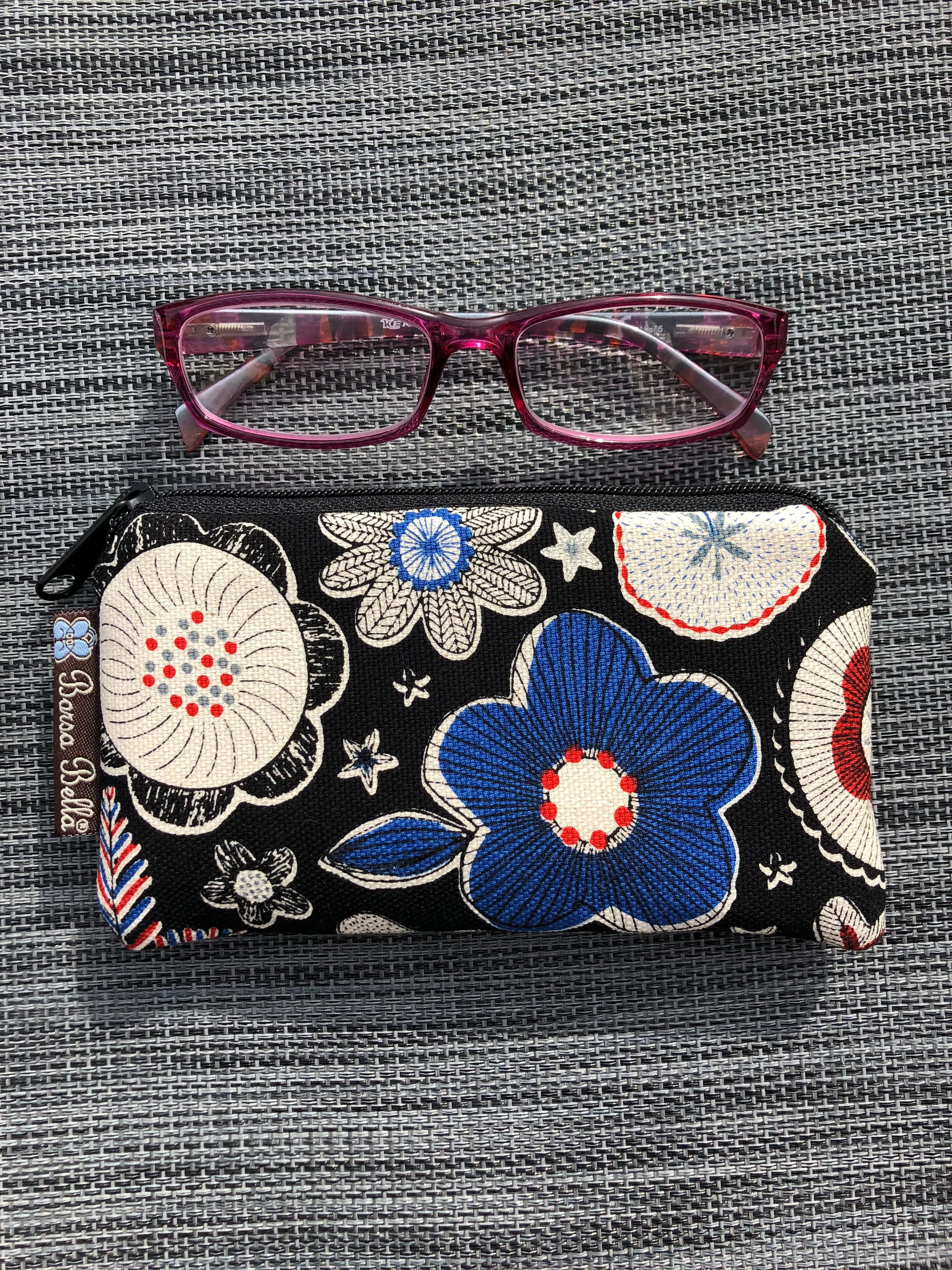 Catch All Zippered Pouch - Cats on Gray Fabric