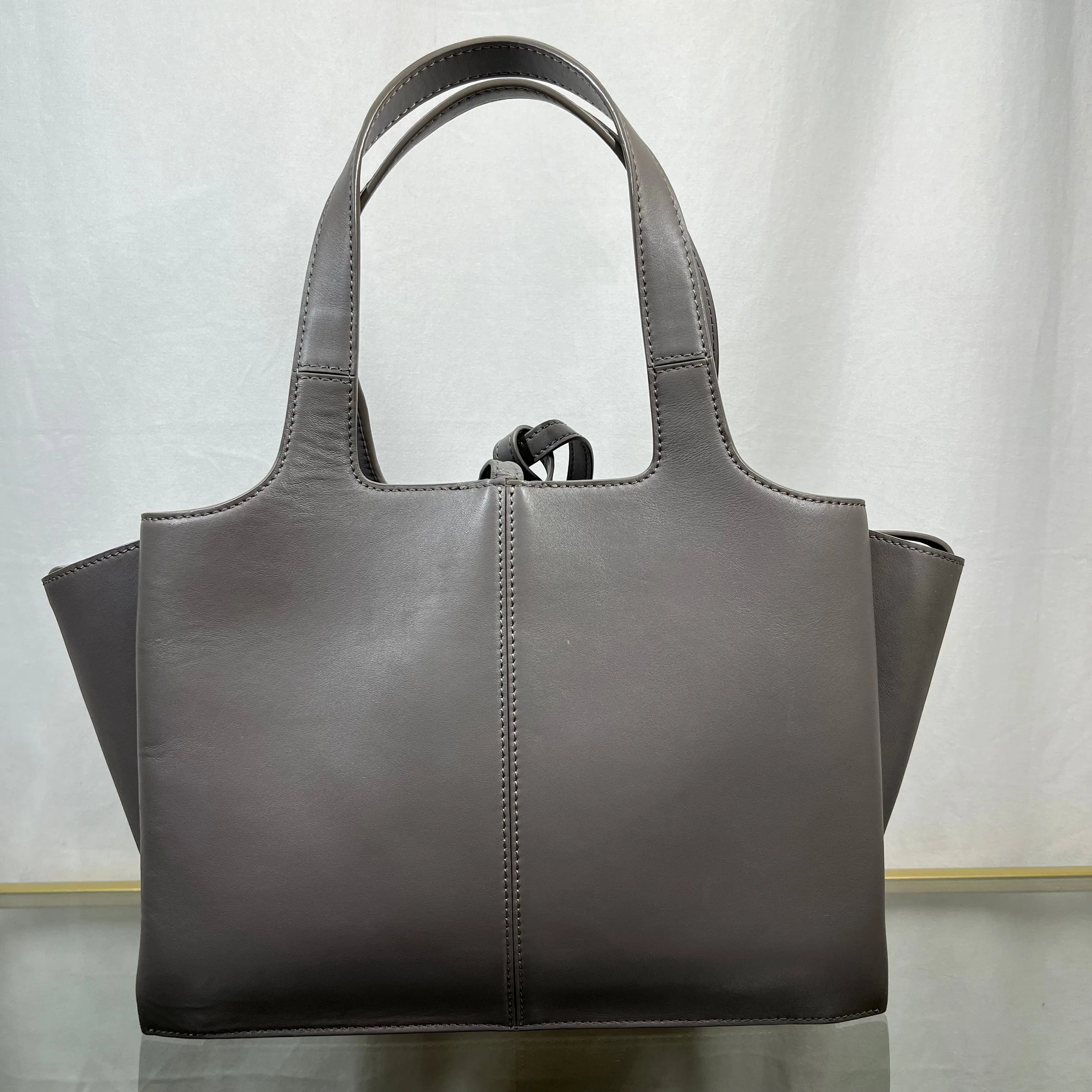 CELINE Tri-fold Medium Grey Shoulder Bag