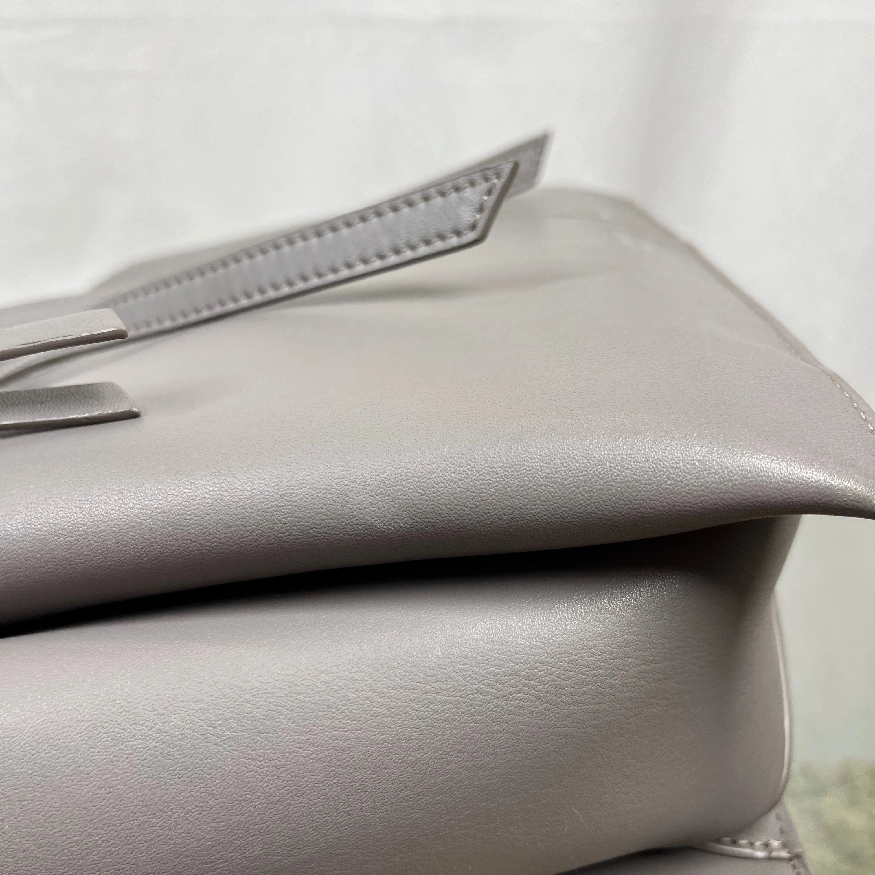 CELINE Tri-fold Medium Grey Shoulder Bag