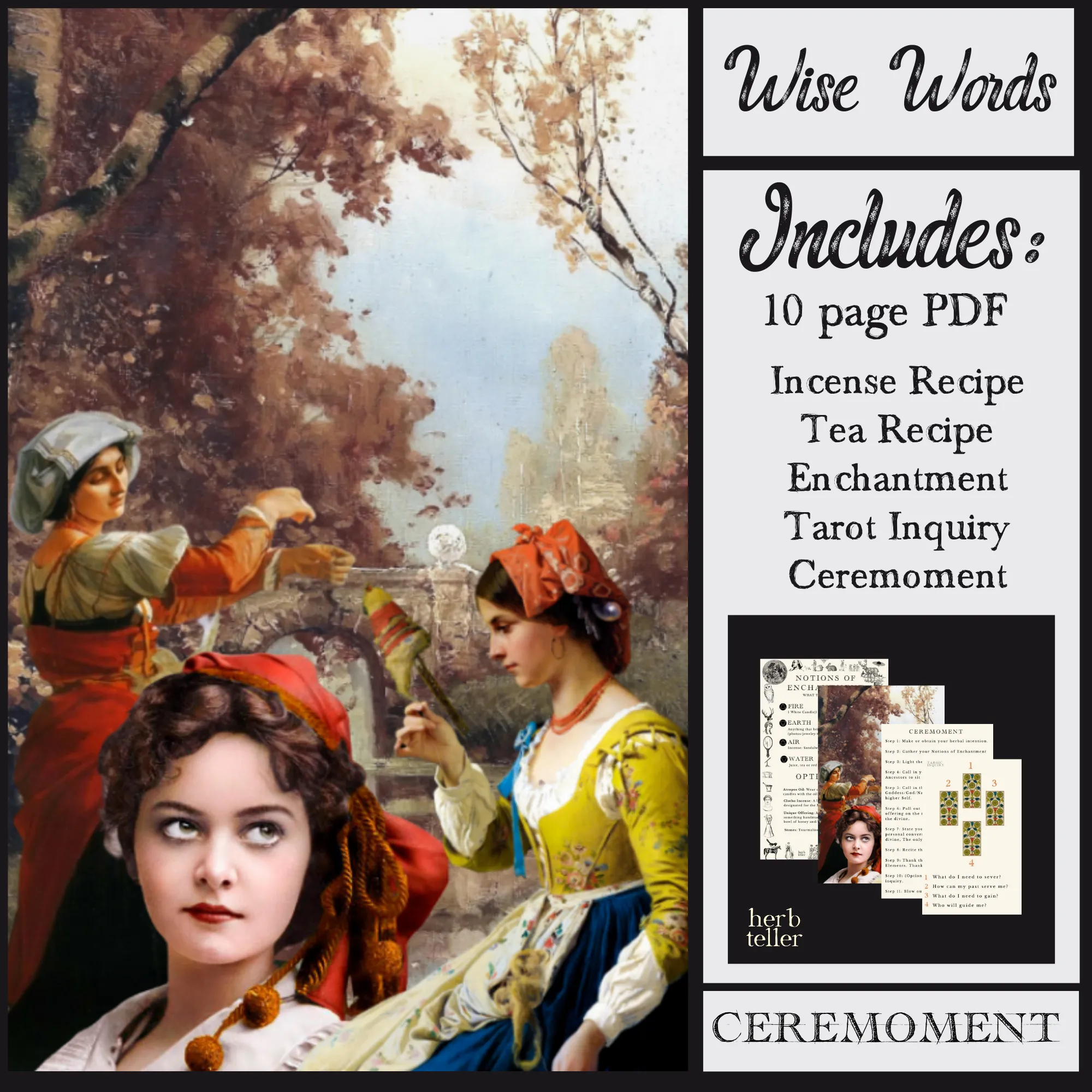 Ceremoment: Wise Words Come (Tea/Incense/Ritual/Oil Set)