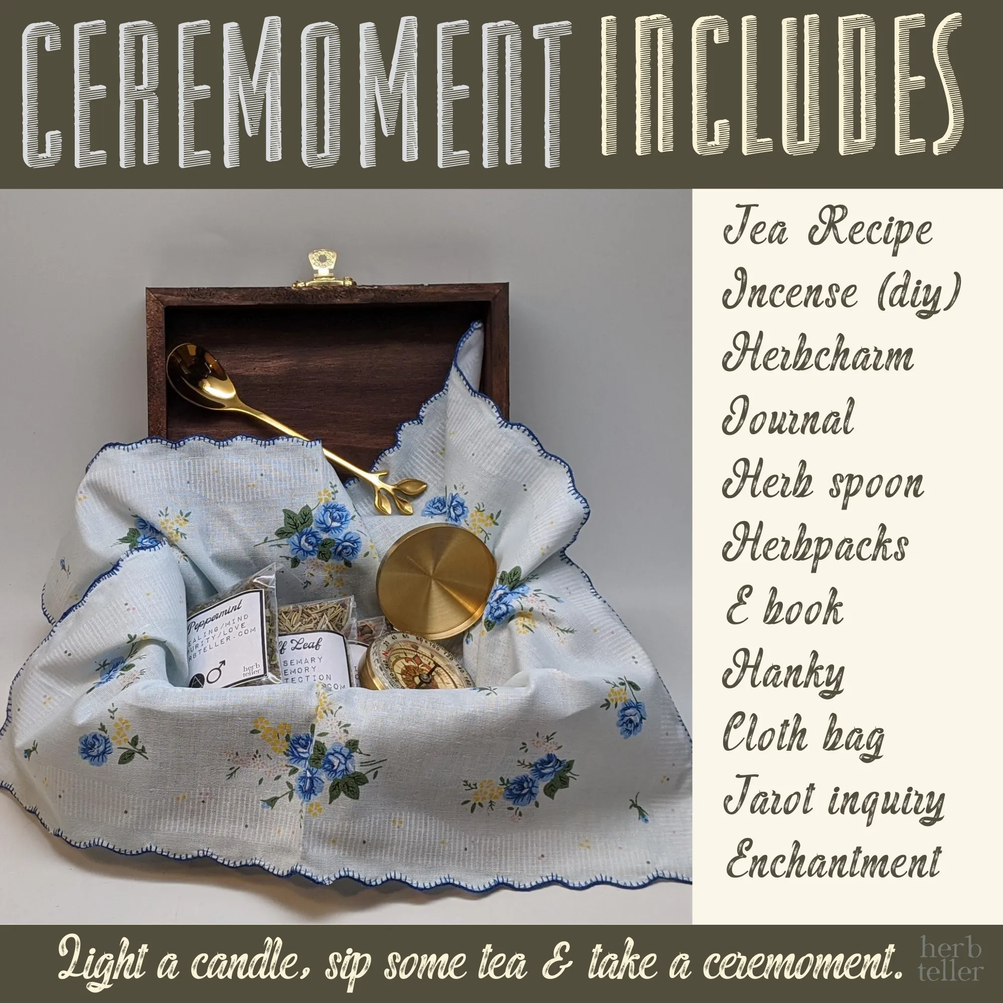Ceremoment: Wise Words Come (Tea/Incense/Ritual/Oil Set)