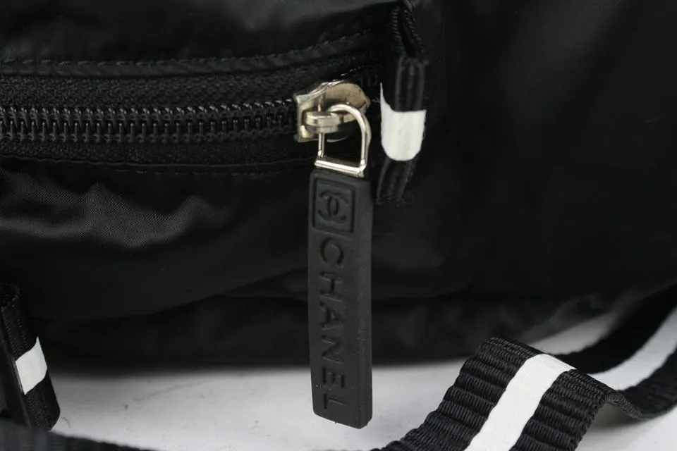 Chanel Black CC Logo Sports Lin Backpack Convertible Tote Bag 5cas928