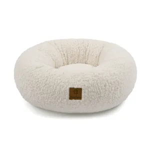 Charlie's Teddy Fleece Round Calming Dog Bed Cream Small