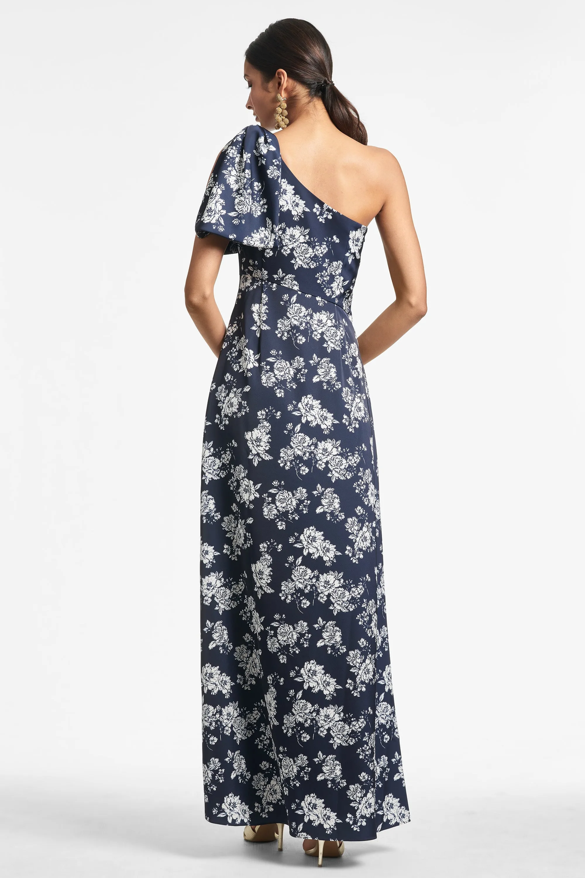 Chelsea Gown - Navy & Ivory Peony - Final Sale