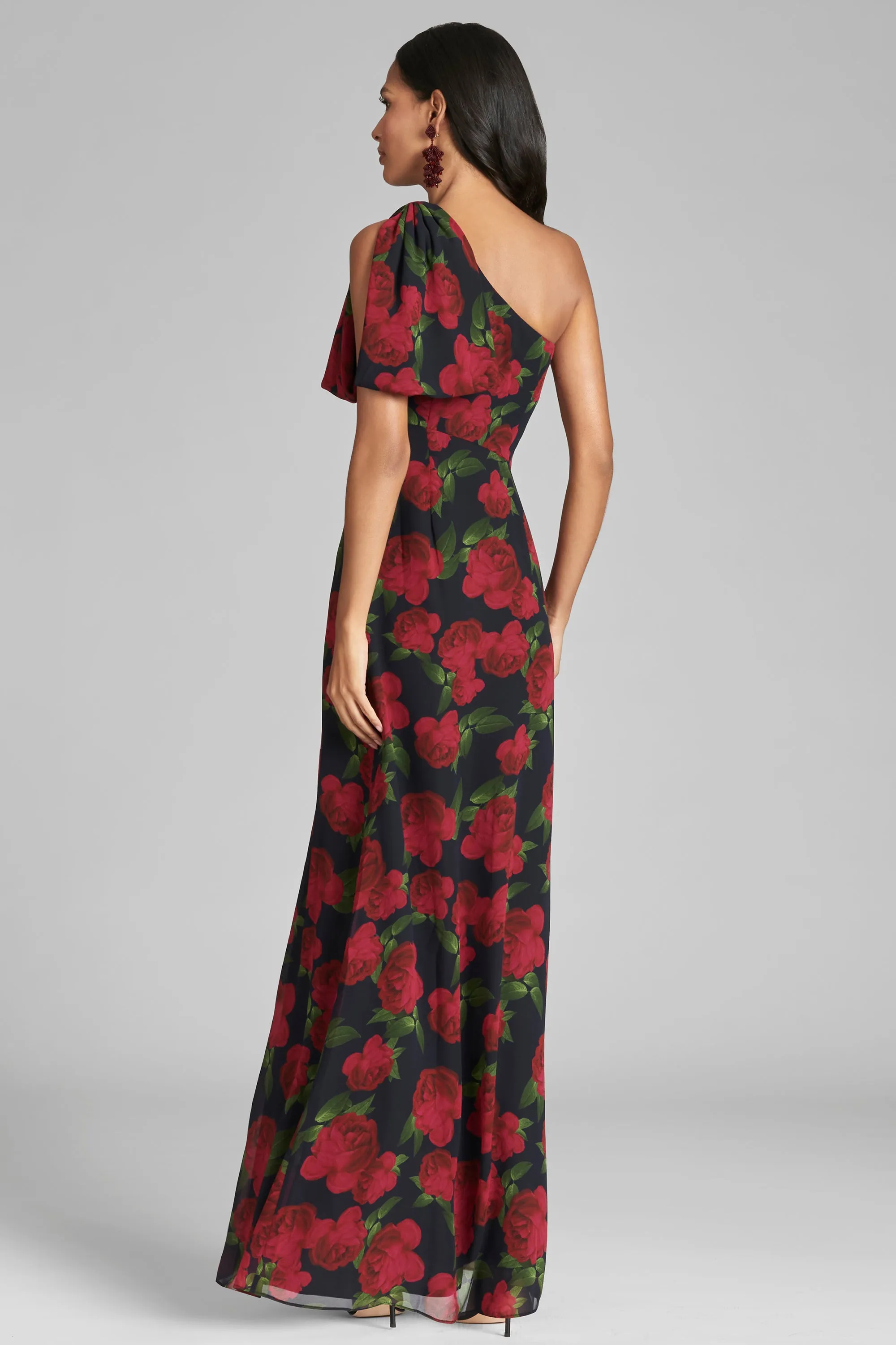 Chelsea Gown - Ruby Tea Roses - Final Sale