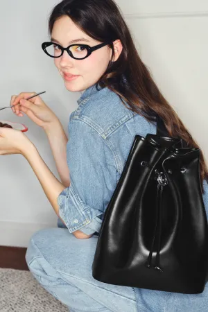 Chic Leather Bucket Bag