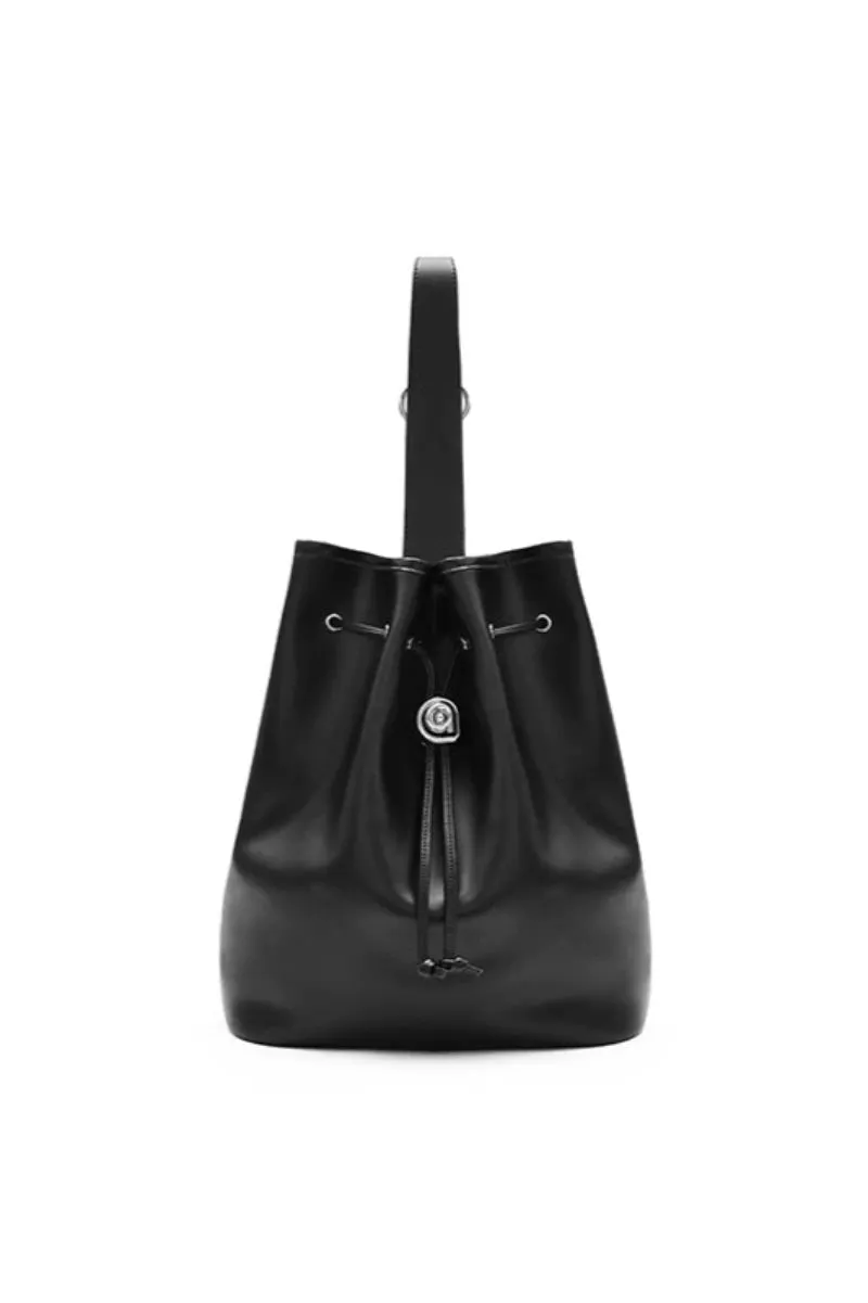 Chic Leather Bucket Bag