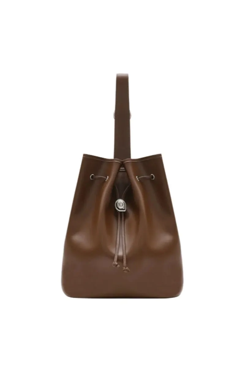 Chic Leather Bucket Bag
