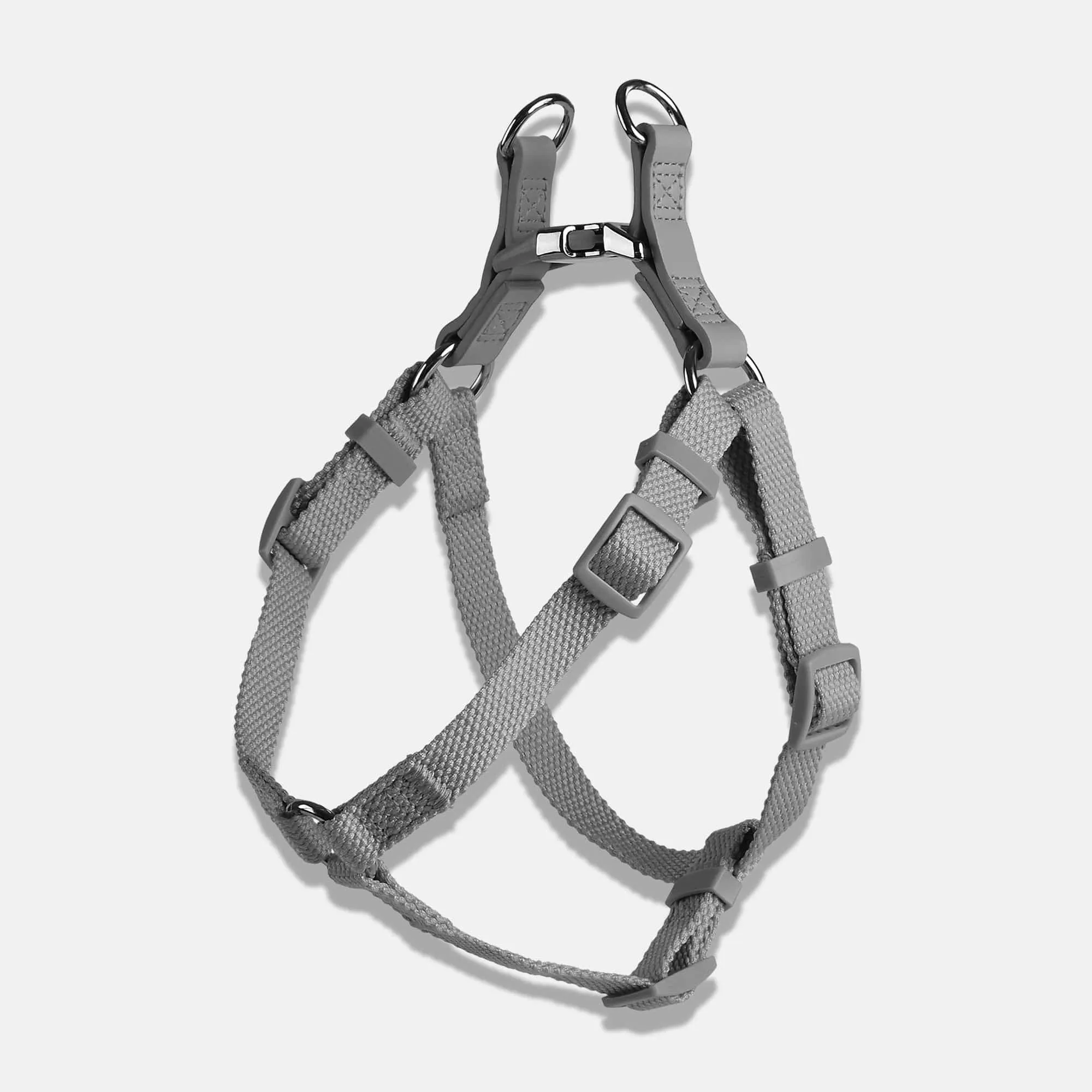 City Vegan Leather & Nylon Dog Collar, Harness & Lead Set | Ash Grey