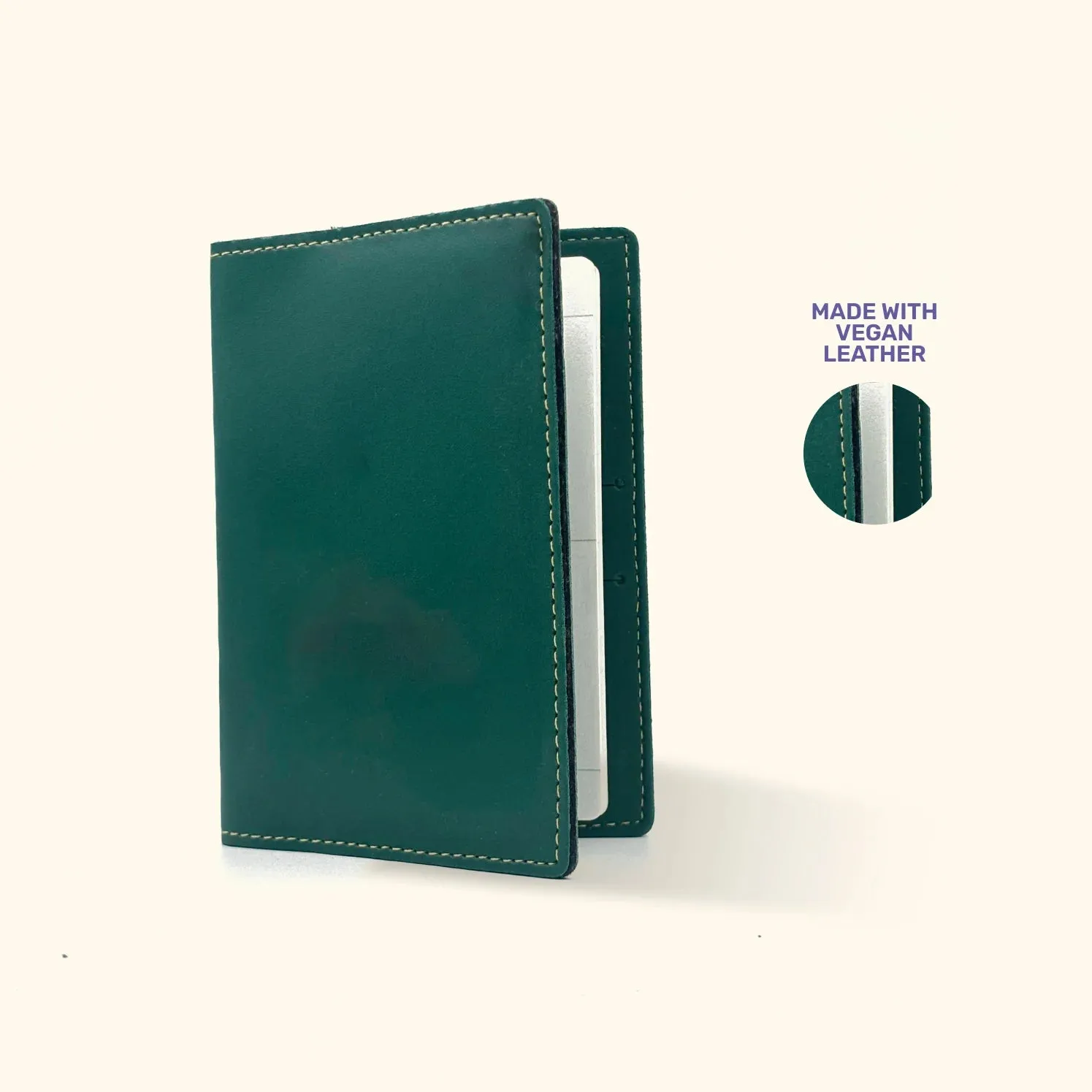 Classy Leather Passport Cover - Olive Green
