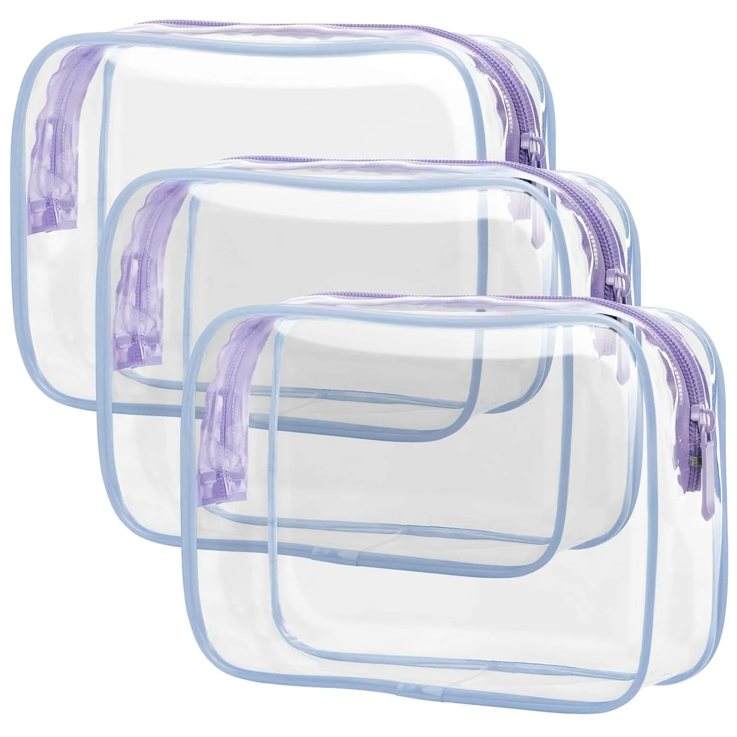 Clear Makeup Bag - TSA Approved Toiletry Bag for Travel Size Toiletries, Travel Clear Toiletry Bag Quart Size Bag, Carry on Airport Airline Compliant Bag, Rose Pink(For Age 12 or Above)