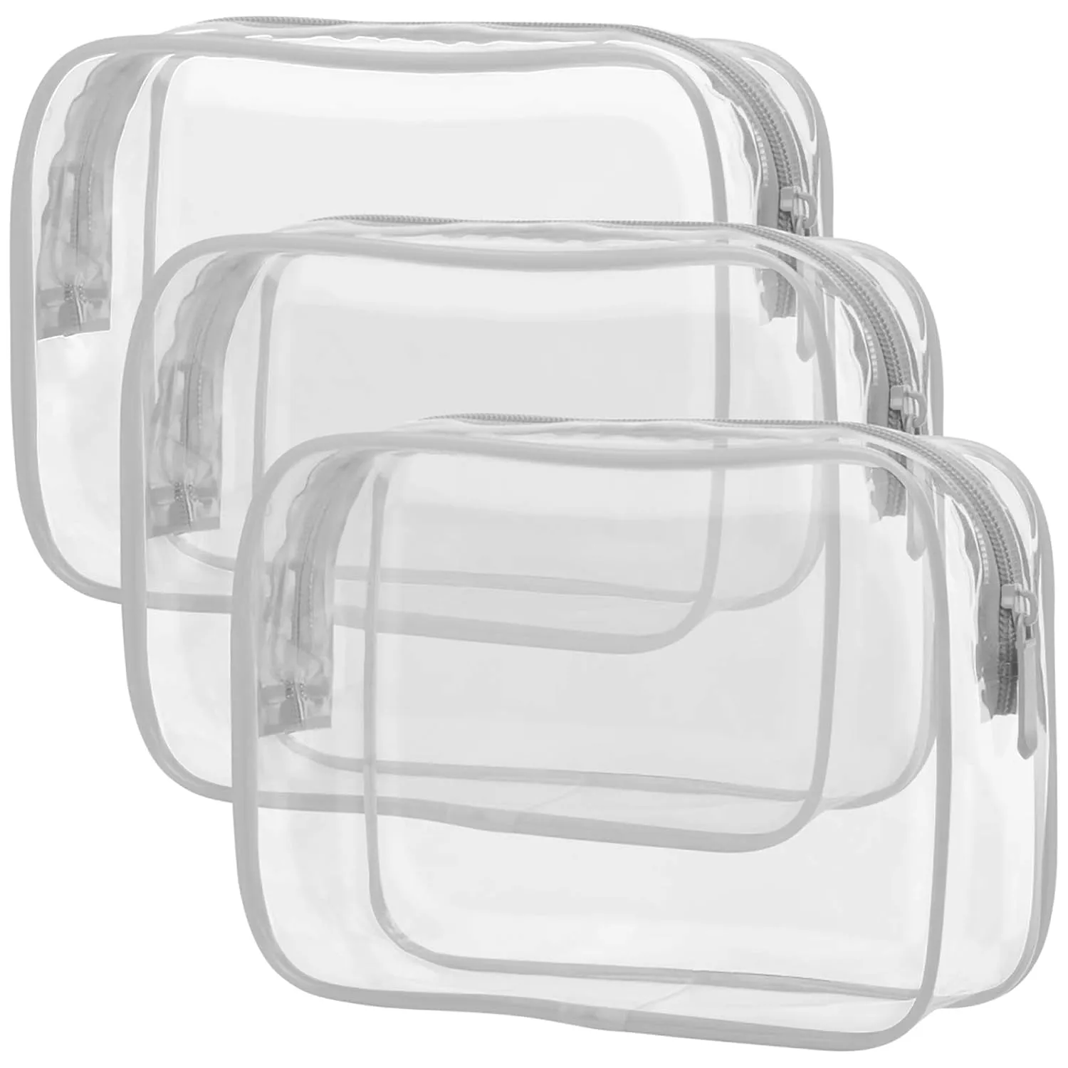 Clear Makeup Bag - TSA Approved Toiletry Bag for Travel Size Toiletries, Travel Clear Toiletry Bag Quart Size Bag, Carry on Airport Airline Compliant Bag, Rose Pink(For Age 12 or Above)