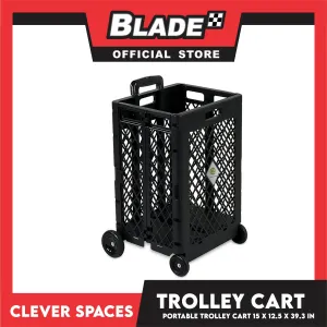 Clever Spaces Fordable Utility Cart Color Black Tall