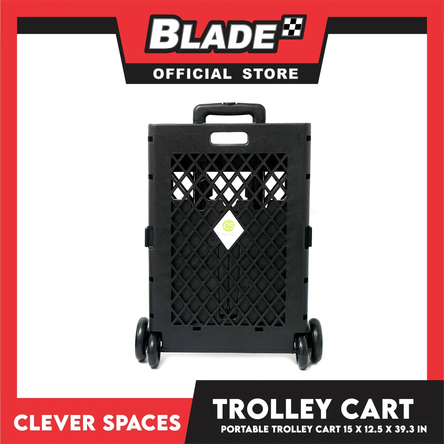Clever Spaces Fordable Utility Cart Color Black Tall