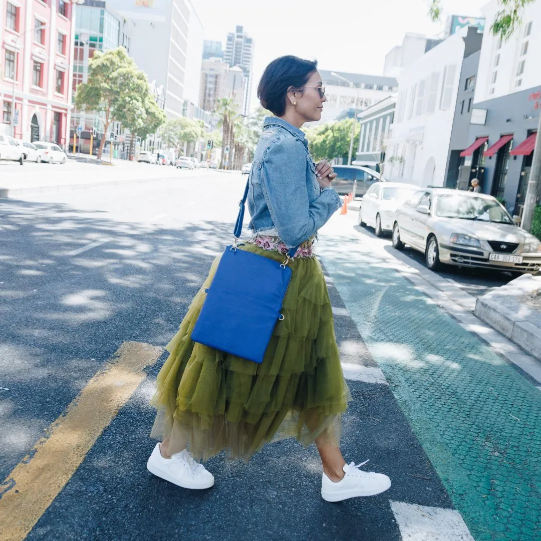 Cobalt Convertible Laptop Bag (w Gold Fittings)