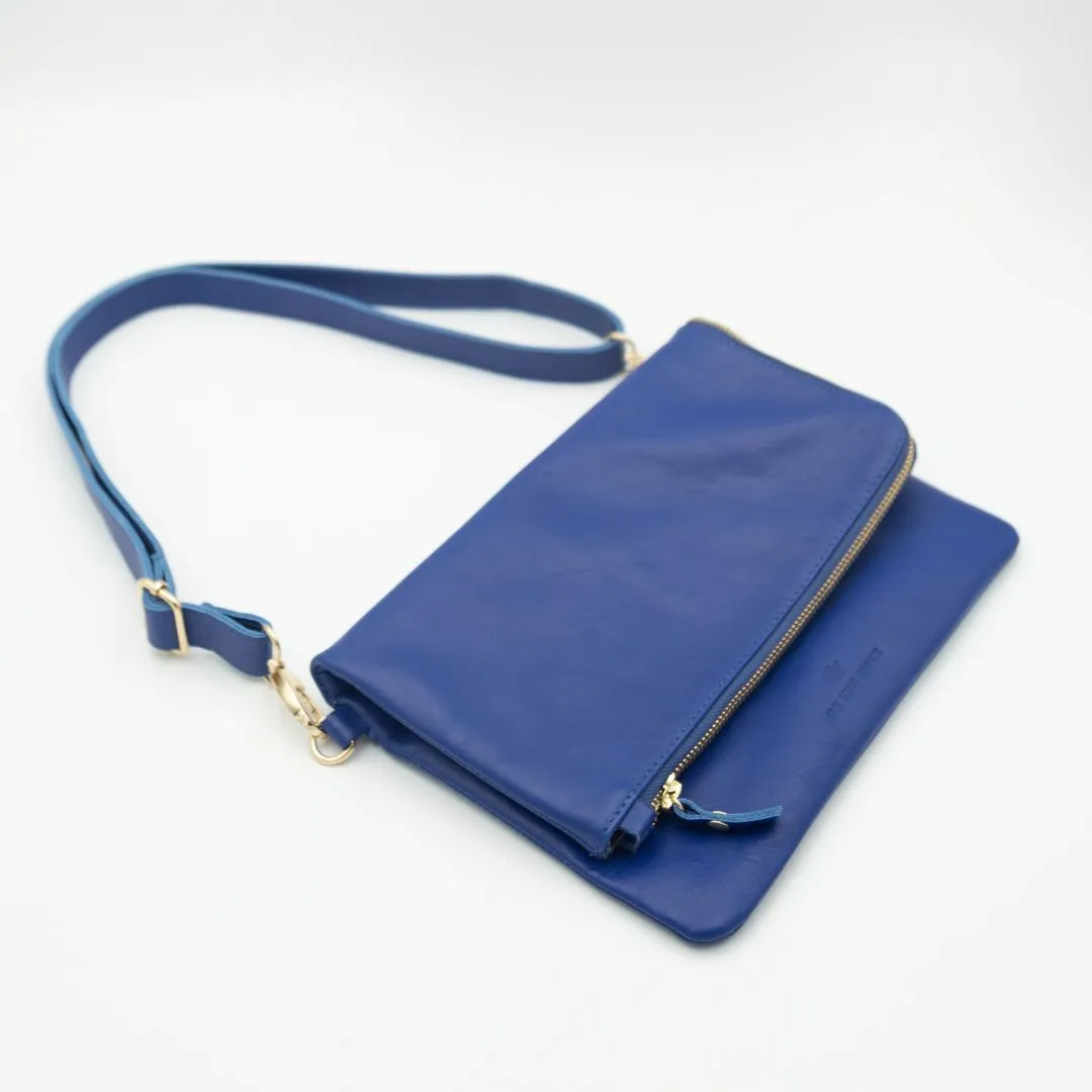 Cobalt Convertible Laptop Bag (w Gold Fittings)