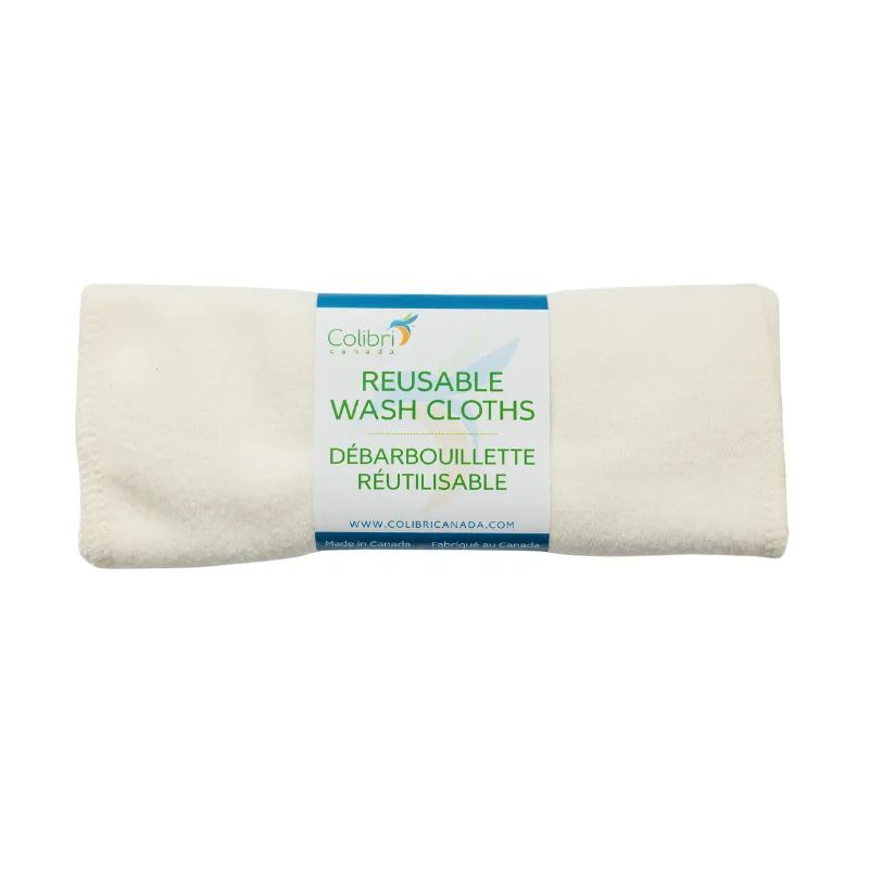 Colibri Reusable Organic Cotton Sherpa Washcloths (Package of 5)