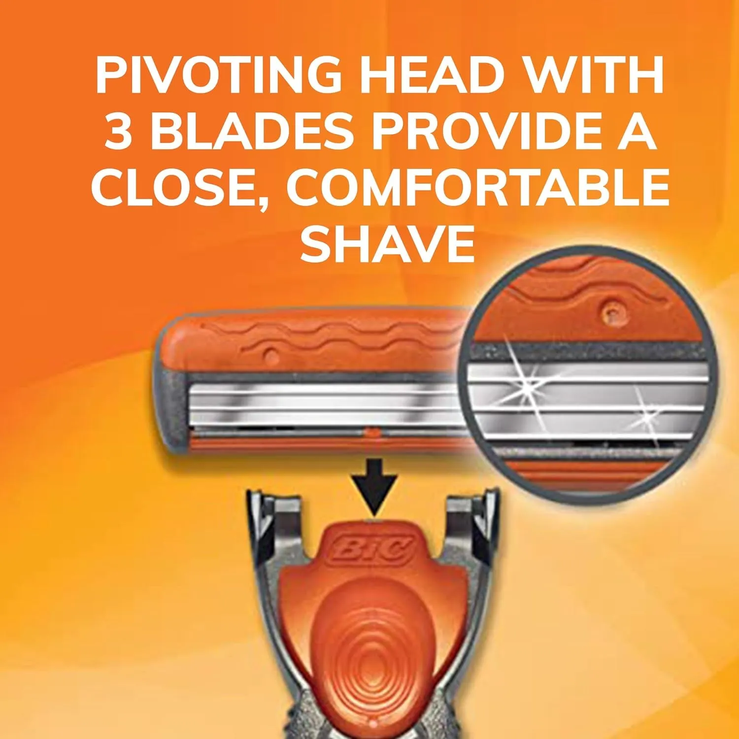 Comfort 3 Refillable Disposable Razors for Men, 1 Handle and 14 Cartridges with 3 Blades, 15 Piece Razor Kit for Men