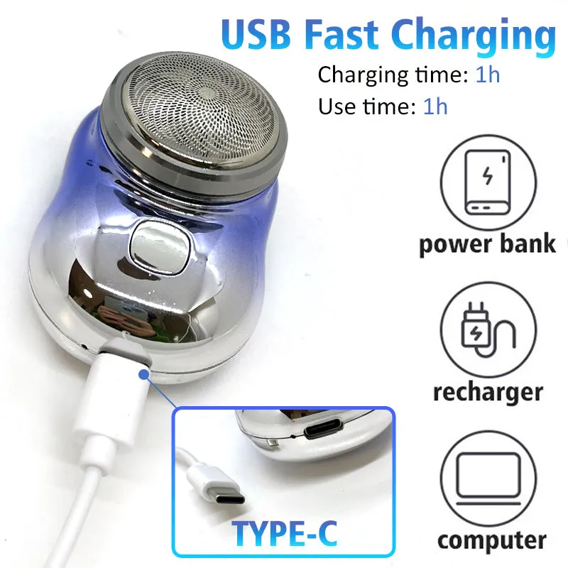 Compact Dual-Use Electric Razor - USB Rechargeable, Wet & Dry Painless Shaving, Ideal for Travel